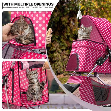 Monibloom 3 Wheels Pet Dog Cat Stroller for Small Medium Dogs Cats, Foldable Jog
