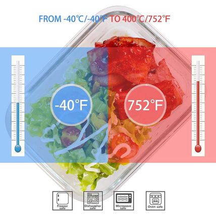 18 Piece Glass Food Storage Containers with Lids, Glass Meal Prep Containers, Fo