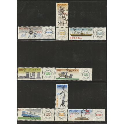 Poland 1387-1394, 1966 Nationalization of Industry, VF, CTO, LH (POL033)
