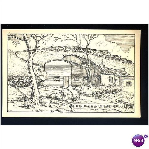 Yorkshire WINDGATHER COTTAGE & ROCKS Art Postcard
