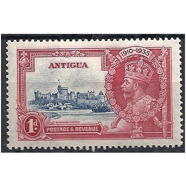 Antigua 1935 SG91 1d Deep Blue & Carmine Silver Jubilee Mounted Mint .. .
