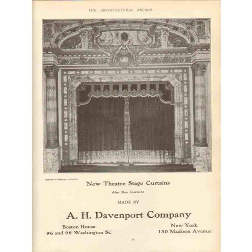 a h davenport company 1910 new theater stage box curtains vintage ad