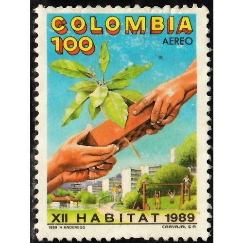 Colombia, 1989 100p Human Rights, SG 1822 (Scott #C803), used