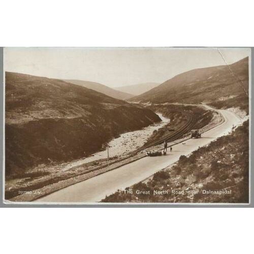 Dalnaspidal, Perth & Kinross - Glengarry - old car, sheep - postcard 1930 pmk