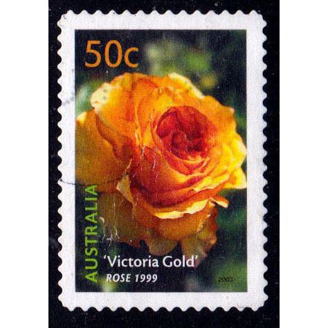 Australia 2003 Flower 50c Used P&S Stamp. Rose