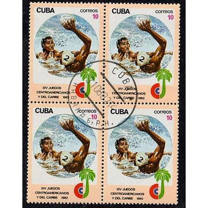 Cuba 1982 Sport Central American Games Block of 4 x 10c Used Stamps