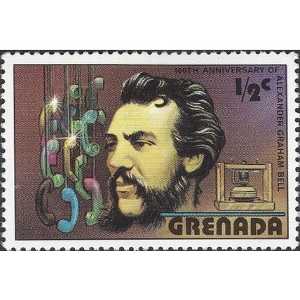 GRENADA, Alexander Graham Bell, violet 1977, ½c