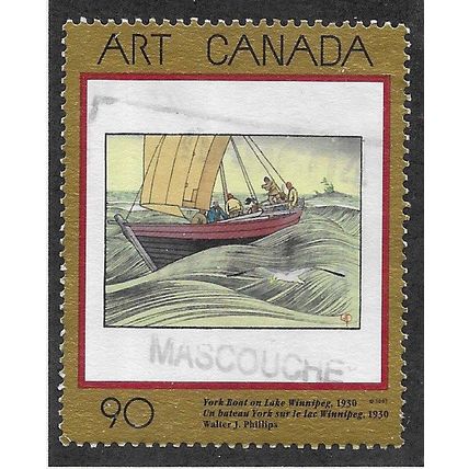 CAN 1997 90c 'CANADA ART -YORK BOAT ON LAKE WINNIPEG' FINE USED (EBID71-416)