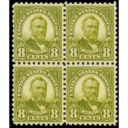 589, Mint 8c Block of four - VF NH Very fresh! Cat $240.00+