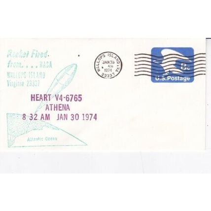 United States 1974 Wallops Island Heart-Athena Cover Unaddressed VGC