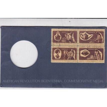 United States 1972 American Bicentennial Commemorative Medal and Stamps VGC