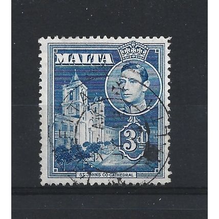 Malta.SG223a 3d St. John's Co-Cathedral (Blue).Fine Used.Apr25i