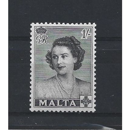 Malta.SG257 1s Queen Elizabeth II when Princess (Black).Mounted Mint.Apr25b