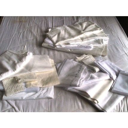 Fabric Offcuts - Various fabrics, lengths etc. White, Cream, Ivory. Approx 500g.