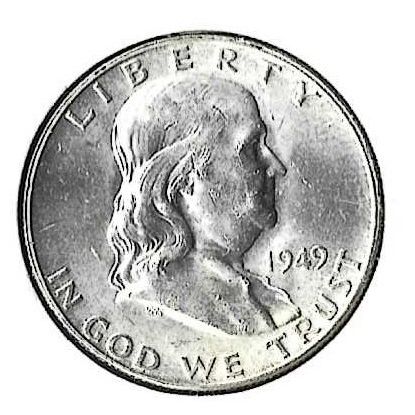 1949-D US Franklin Half Dollar Choice BU Grey Sheet $40.00