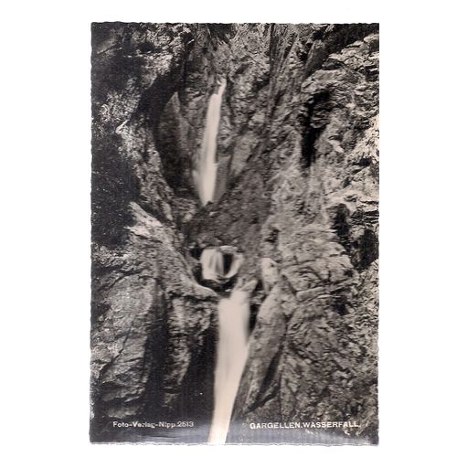 GARGELLAN WATERFALL unused postcard vintage black and white =