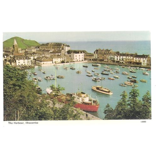 THE HARBOUR, ILFRACOMBE, DEVON unused vintage postcard =