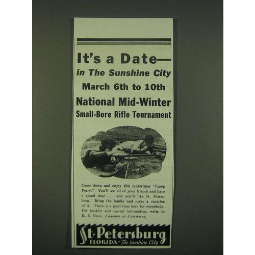 1940 St. Petersburg Florida Ad - It's a date - in the sunshine city March 6th