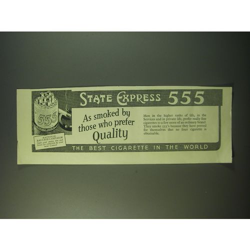1940 State Express 555 Cigarettes Ad - Those who prefer quality