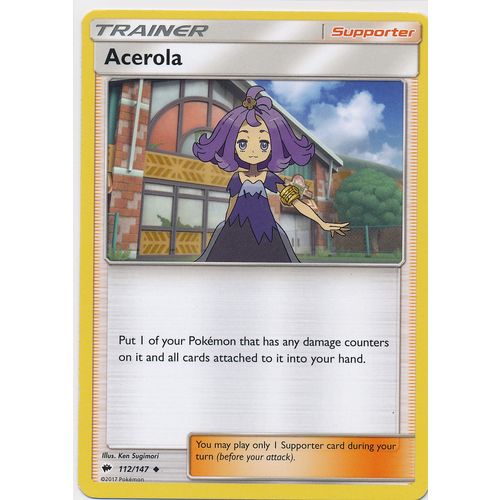 Pokemon Sun & Moon Burning Shadows 112/147 Acerola