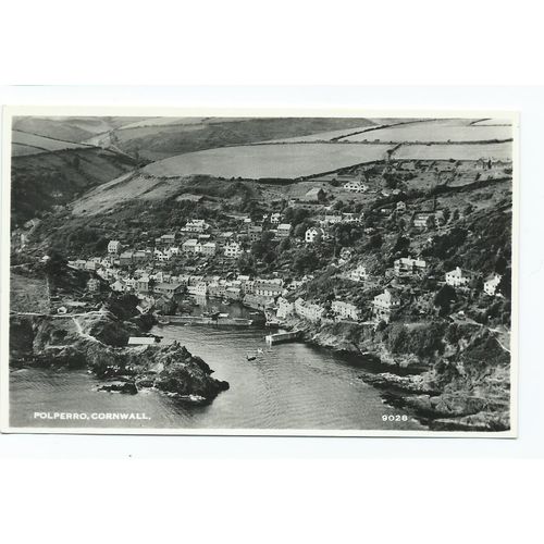 cornwall postcard polperro aero pictorial unused