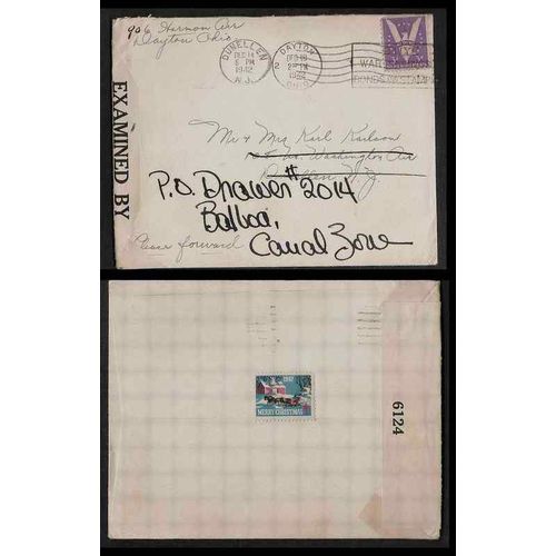 USA 1942 Surface Mail to Panama Canal Zone CENSORED REDIRECT