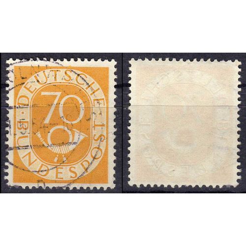 Germany 1952, Bundesrepublik 70pf Post Horn issue. Used. Scott #683;Michel #136