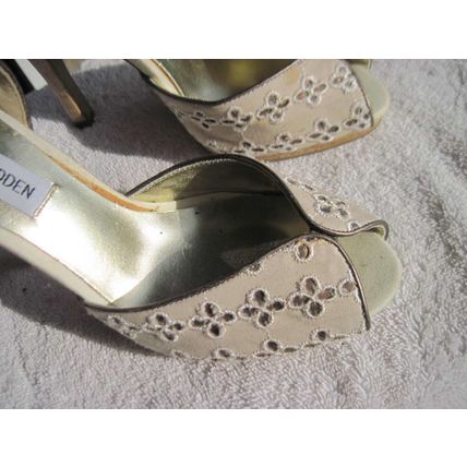 Steve Madden 6 Beige Fashion Footwear Peep Toe High Heel Shoes Man Made P Heathr