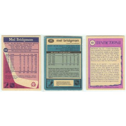 Mel Bridgman 3x card lot