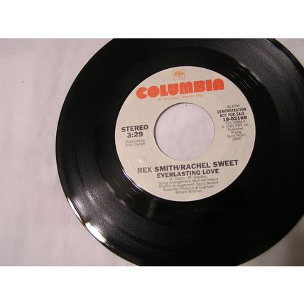 Rex Smith/Rachel Sweet Promo 45-EVERY LASTING LOVE STEREO