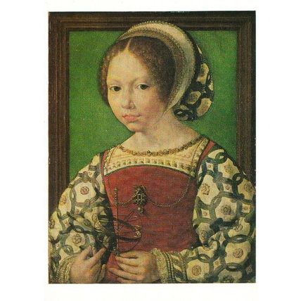 Gossaert Jan A Little Girl Flemish Painting School Old London Gallery Postcard