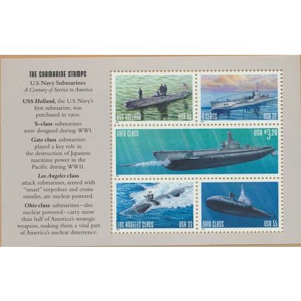 Submarines Prestige Booklet Containing Two Panes Scott 3373-77