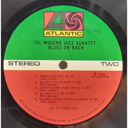 1974 The Modern Jazz Quartet - Blues on Bach - SD 1652 LP Vinyl Record Vtg (P3)
