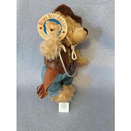 RARE BEARY BEST FRIENDS COWBOY NWT HAT FRINGED VEST BLUE JEANS AND CHAPS