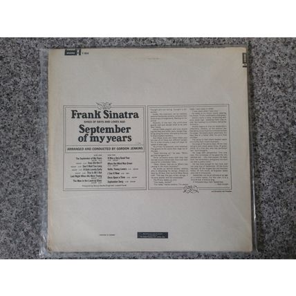 Frank Sinatra – September Of My Years (F1014) 1965 (LP) - Canadian Pressing