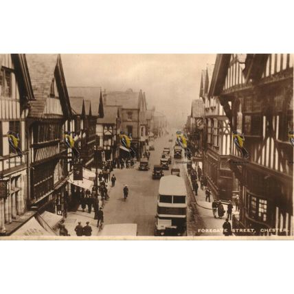 Foregate Street, Chester, Cheshire, Jubilee Stamp, Tuck's RP Postcard, 1935
