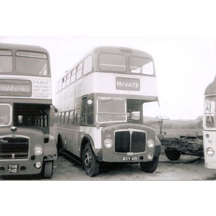 Black & White Photo of Hedingham & District Omnibuses Ltd. - MCY 419 ex. S Wales