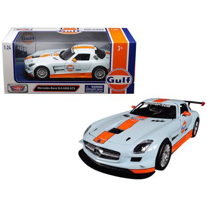 Mercedes Benz SLS AMG GT3 with "Gulf" Livery Light Blue with Orange Stripe 1/...