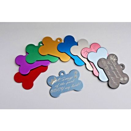 DOG WALKING DOGGY DAY CARE TAGS WITH YOUR LOGO & DETAILS ON BACK