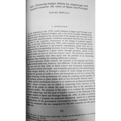 Fiscal policy, taxation, & financial system in an increasingly integrated Europe