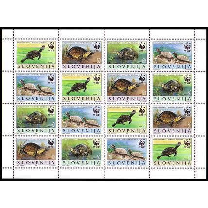 Slovenia WWF European Pond Tortoise Sheetlet of 4 sets 1996 MNH SG#279-282