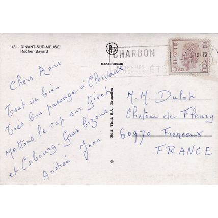 Dinant Rocher Bayard Belgium Postcard posted 1973 VGC