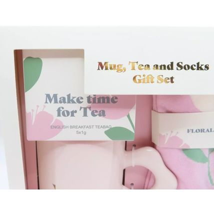 Pink Mug Tea & Socks Gift Set Boxed 17.5 CM You are Wonderful Mothers Day Gift