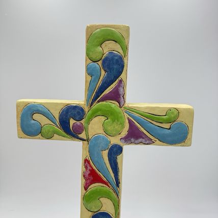 Rare Jim Shore CROSS 2012 Outdoor Living Collection 'grace" 19" Colorful