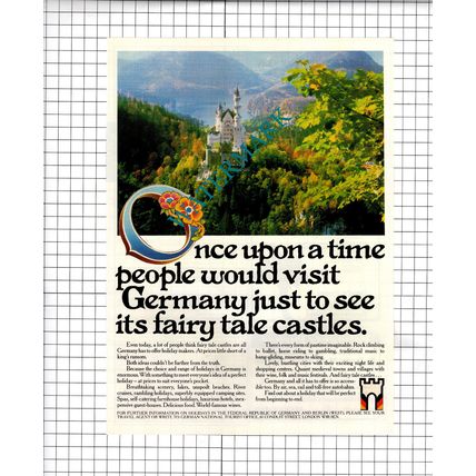 Germany Tourism VINTAGE ADVERT - 1980