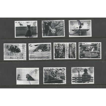Great Britain 2001 Cats and Dogs, used set. SG2187-96