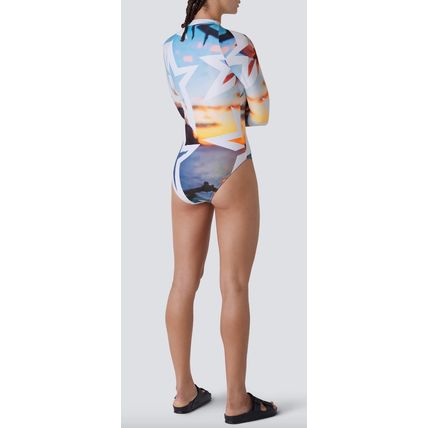 PERFECT MOMENT Ibiza 1/2 Zip Spring Suit Stars Print Long Sleeve ECO Swimsuit