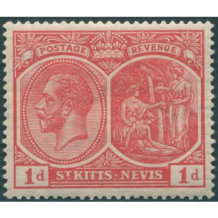 St Kitts-Nevis 1921 1d rose-carmine SG38 unused