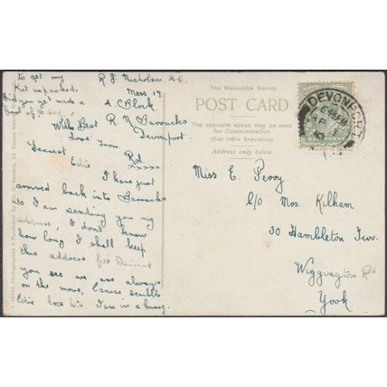 Alexander Gardens, Weymouth, Dorset, 1910 - Seward Postcard