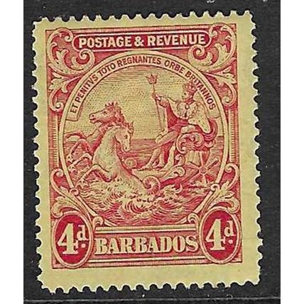 BARBADOS 1925-35 COLONY BADGE 4d MINT SG235